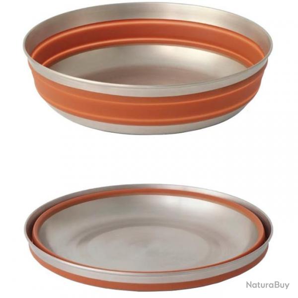 Bol pliable Sea to Summit Detour Stainless Steel Collapsible Bowl L orange