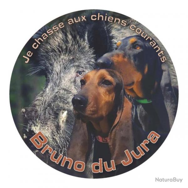 Autocollant pour vhicule Bruno du jura et Sanglier