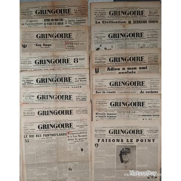 Gringoire. 1941. Collaboration. Journaux anciens. Extrme droite