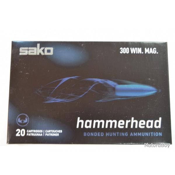 1 BOITE DE 20 MUNITIONS SAKO CALIBRE 300 WM HAMMERHEAD 14.3G/220GR NEUVE