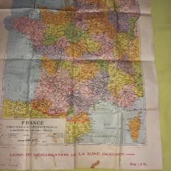 WW2 AFFICHE CARTE DE FRANCE