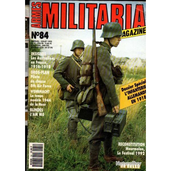 Militaria magazine 84 infanterie allemande en 1918, am m8, infanterie arme d'armistice et insignes