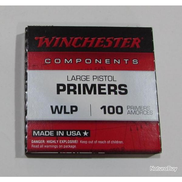 plaquette de 100 amorces winchester large pistol