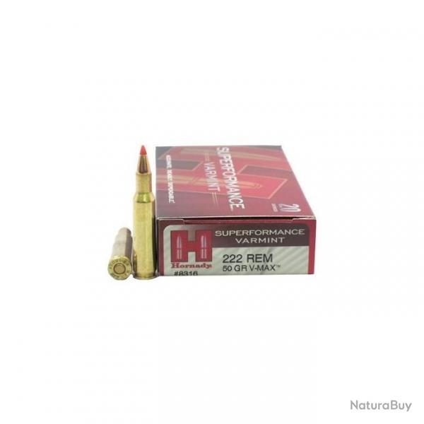 MUNITIONS HORNADY 222 REM SUPERFORMANCE VARMINT 50 GR V-MAX