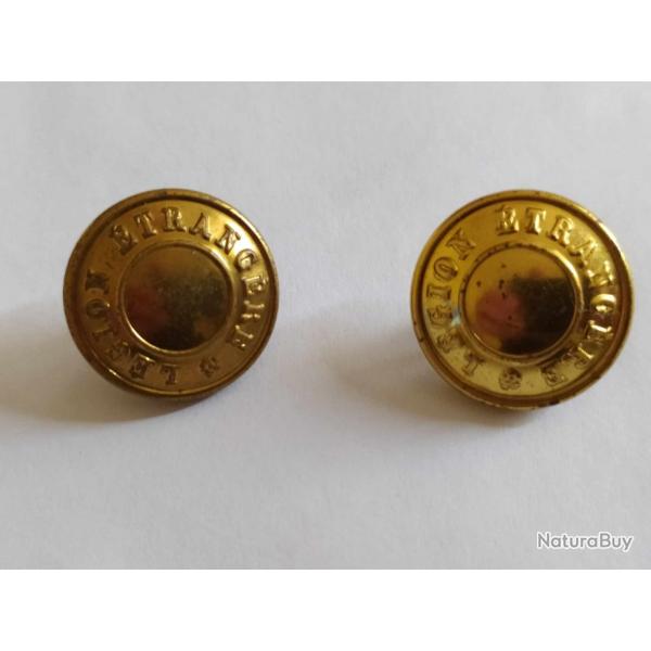 LOT  DE 2 BOUTONS LEGION ETRANGERE ARMEE FRANCAISE