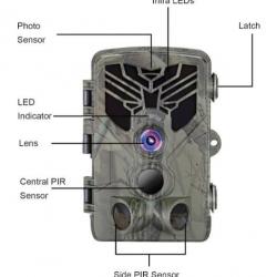 Caméra de chasse Wifi et de suivi des sentiers du gibier, 20mp 1080P, Bluetooth