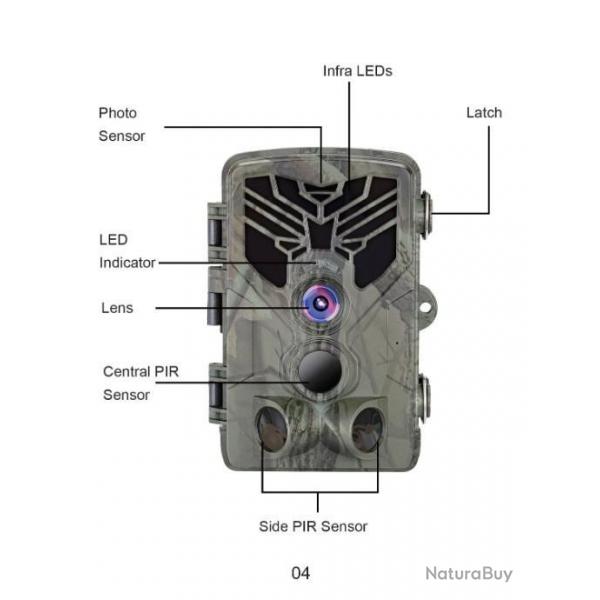 Camra de chasse Wifi et de suivi des sentiers du gibier, 20mp 1080P, Bluetooth