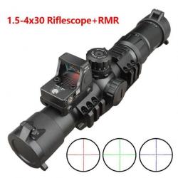 AIMSNIPER LUNETTE TACTIQUE 1.5-4x30 AVEC VISEUR RMR PAIEMENT EN 3 OU 4 FOIS -