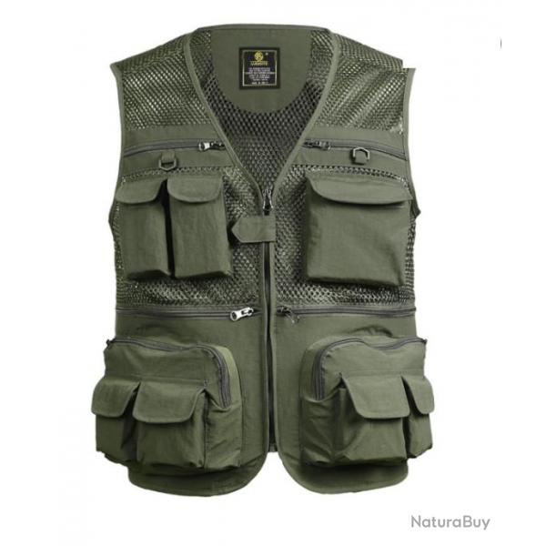 Gilet de Pche du XL au 5XL COLORIS VERT