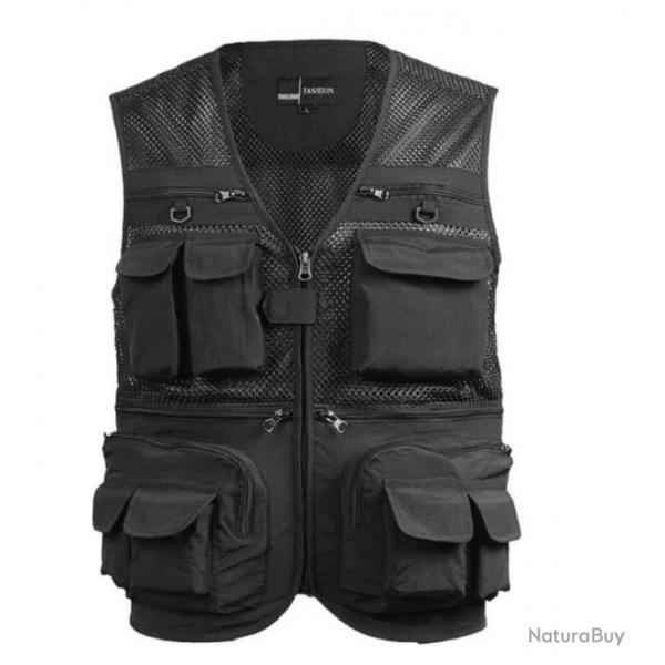 Gilet de Pche du XL au 5XL COLORIS NOIR