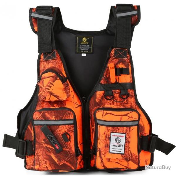 Gilet de pche  la mouche ORANGE CAMO