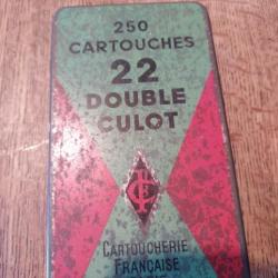 Ancienne boîte de cartouche vide22 double culotCartoucherie française Paris