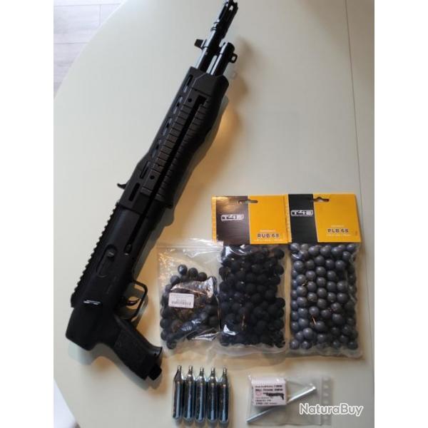 Pack fusil de dfense UMAREX T4E TB68 16 joules avec kit power non install et munitions