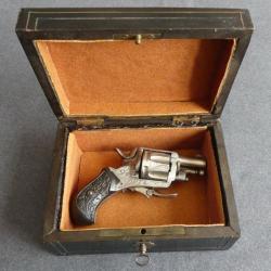 Petit revolver Bulldog gravé luxe calibre 320 en coffret