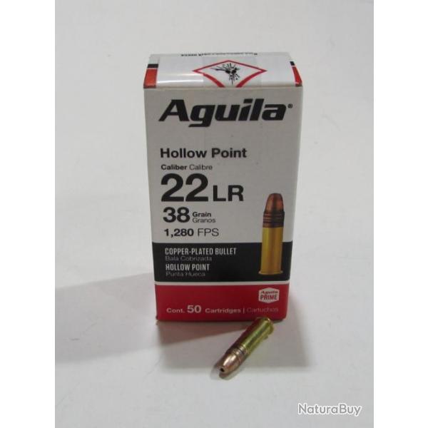 lot de 500 cartouches 22LR Aguila haute velocit Hollow point 38 grains cuivr