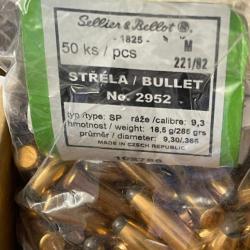 Projectiles Sellier & Bellot 285gn 18,5g #2952 X50 cal. 9,3x62