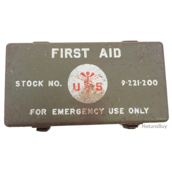 Bote Originale US "First Aid - For emergency Use only" de vhicule WW2