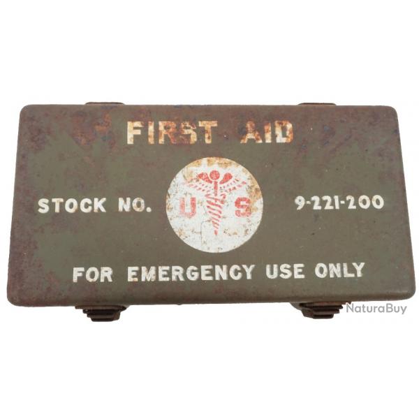 Bote Originale US "First Aid - For emergency Use only" de vhicule WW2 empty