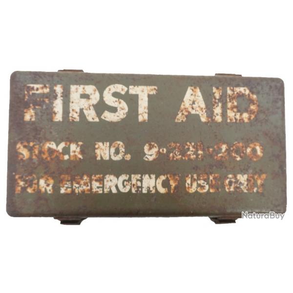 Bote Originale US "First Aid - For emergency Use only" de vhicule et Jeep WW2