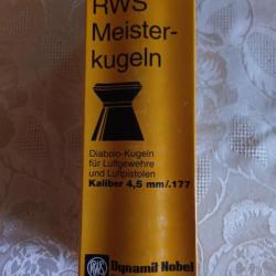 Plombs 4,5 mm RWS Meister-kugeln étui de 10 boîtes de 500