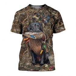 Tee-shirt motif labrador chasse au canard  taille xxs xs s m l xl xxl 3xl 4xl 5xl 6xl. C