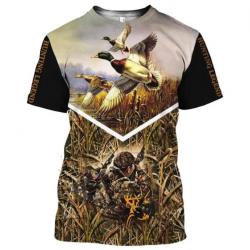 Tee-shirt motif chien de  chasse avec canard  taille xxs xs s m l xl xxl 3xl 4xl 5xl 6xl. E