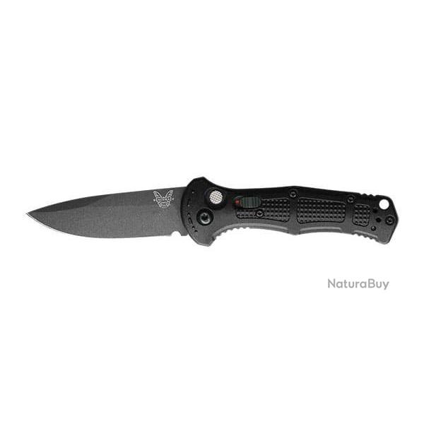 BENCHMADE MINI CLAYMORE NOIR LAME 76MM - MANCHE GRIVORY - CLIP REVERSIBLE