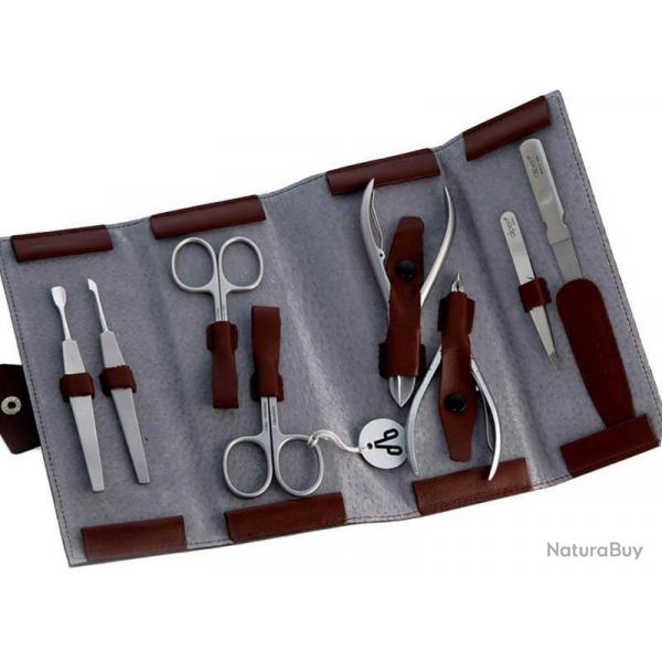 Trousse manucure "8 Pices"  enrouler, Couleur bordeaux [Alpen]