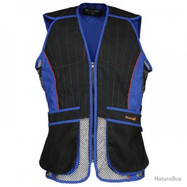 GILET DE BALL TRAP PERCUSSION NOIR ET BLEU TAILLE S