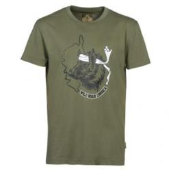 T Shirt Homme Kaki Wild Boar Corsica