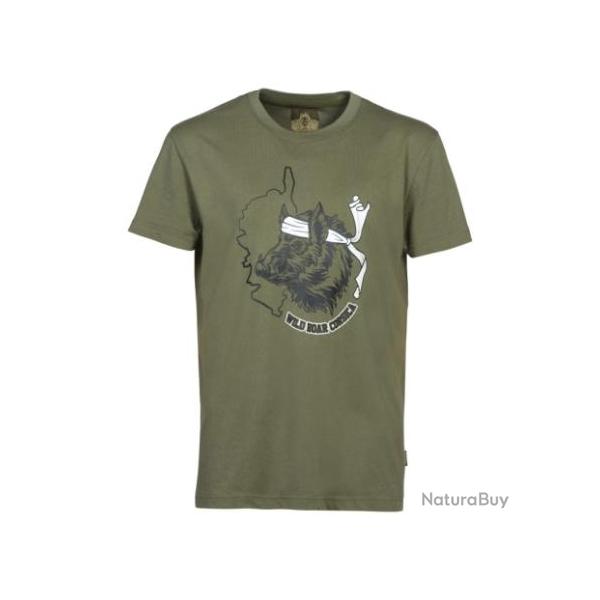 T Shirt Homme Kaki Wild Boar Corsica