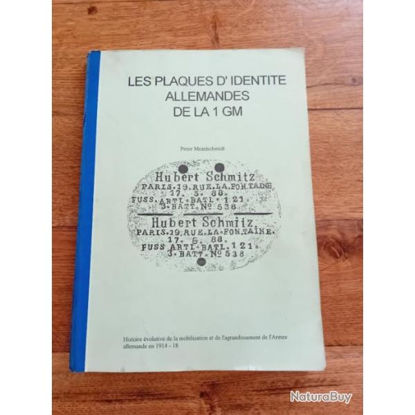 Trs rare livre sur les plaques d identit allemande de la ww1