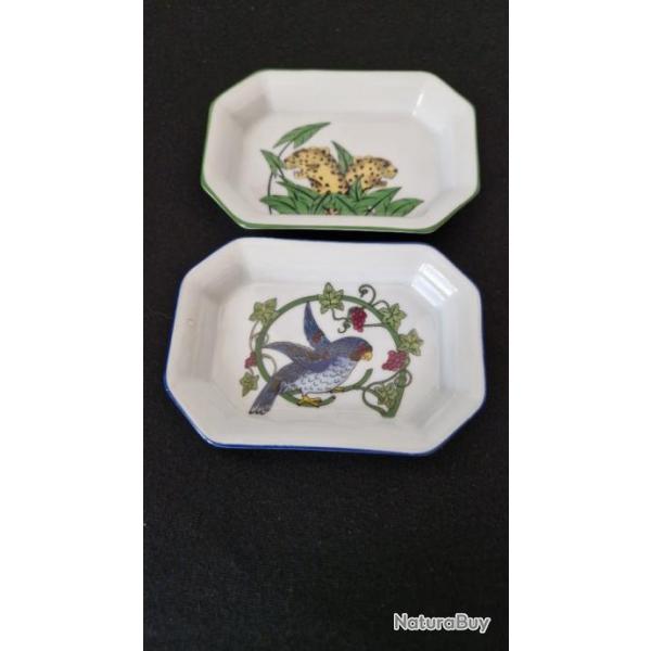 2 vide poches " Force d'action Rapide " en porcelaine de Limoges,signs.