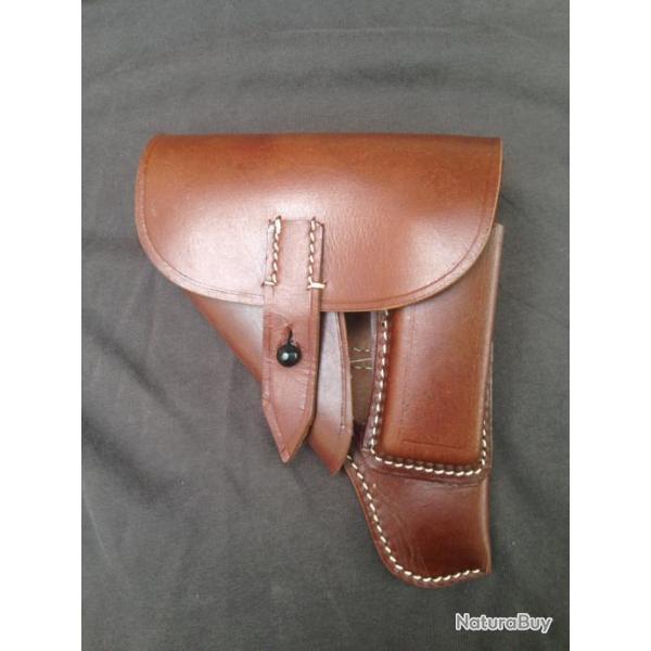 tui Holster en cuir marron pour PPK ou autres 7,65 en reproduction P