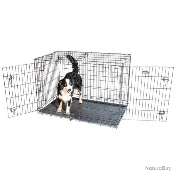 Cage pour chien Fortressoo2XL, caisse de transport pour grand chien 122x75x84cm, pliable, 2 portes, 