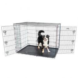 Cage pour chien Fortressoo3XL, caisse de transport pour grand chien 137x94x114cm, pliable, 2 portes,