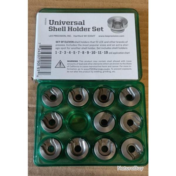 Kit Shell Holder universel LEE - shell holder set (11 shell holder parmi les plus courants) 090197