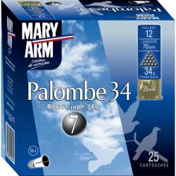 Cartouches Palombe 34 Cal.12 70 34grs Plomb MARY ARM