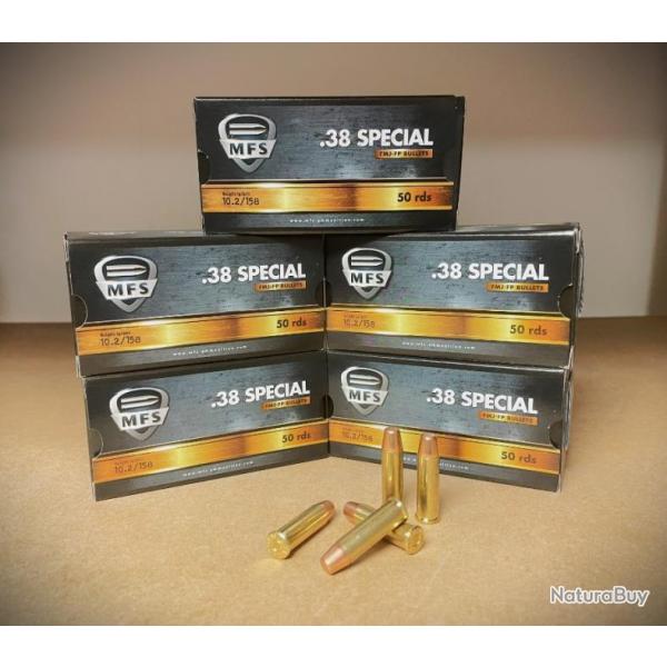 OFFRE SPECIALE - Cartouches MFS cal. 38 Special FMJ 158gr - lot de 250