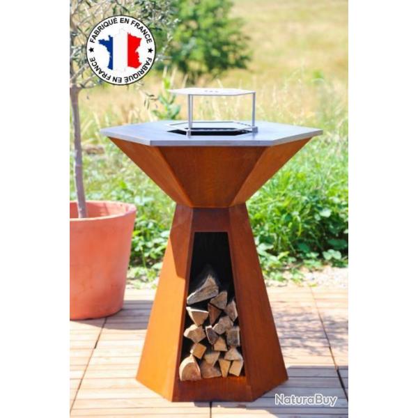 Flash - Brasero-plancha 85 corten + Grille inox - Fabrication franaise - Livraison sous 5 jours