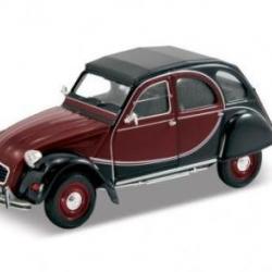 Miniature - Citroën 2CV 6 charleston rouge et noir 1/24 | Welly (0000 3528)