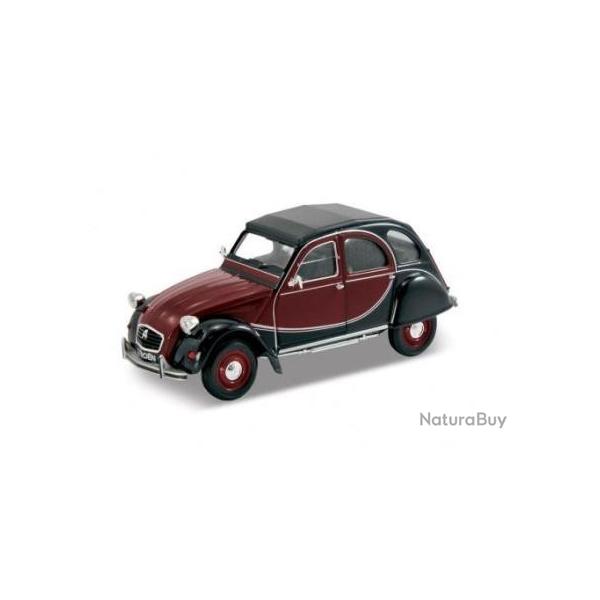 Miniature - Citron 2CV 6 charleston rouge et noir 1/24 | Welly (0000 3528)