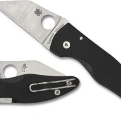 Couteau Spyderco MicroJimbo Black Manche G10 Lame Acier S30V Wharncliffe Compress Clip USA SC264GP