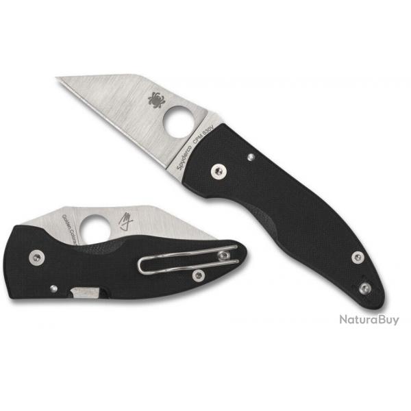 Couteau Spyderco MicroJimbo Black Manche G10 Lame Acier S30V Wharncliffe Compress Clip USA SC264GP