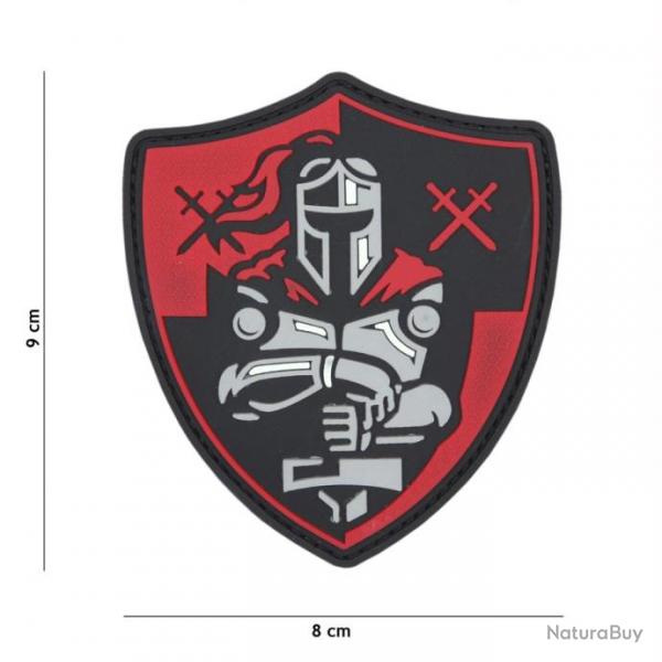 Patch 3D PVC Bouclier Knight Rouge / Noir (101 Inc)