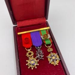 Barrette de 3 miniatures en or