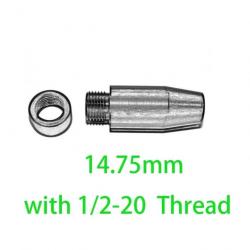 Adaptateur 1/2"-20 pour canon non fileté - Diamètre 14,75 mm