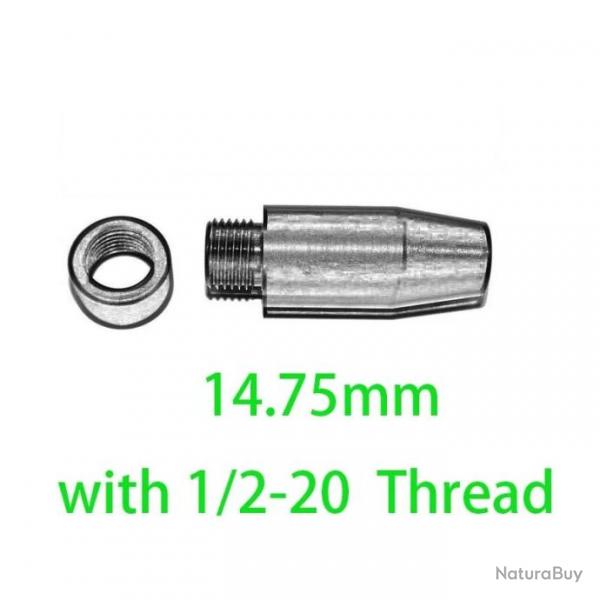 Adaptateur 1/2"-20 pour canon non filet - Diamtre 14,75 mm