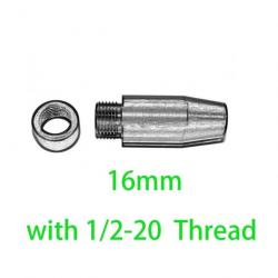 Adaptateur 1/2"-20 pour canon non fileté - Diamètre 16 mm