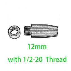 Adaptateur 1/2"-20 pour canon non fileté - Diamètre 12 mm